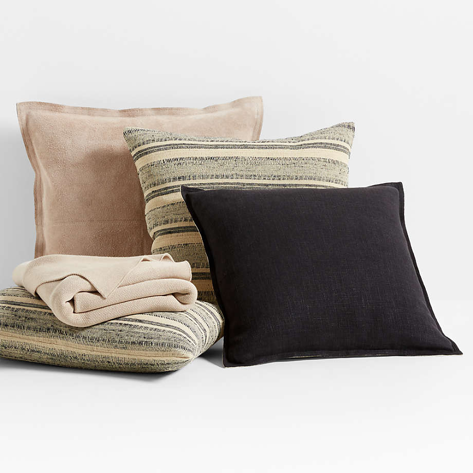 Ink Black 20" Organic Pillow - From Where - 