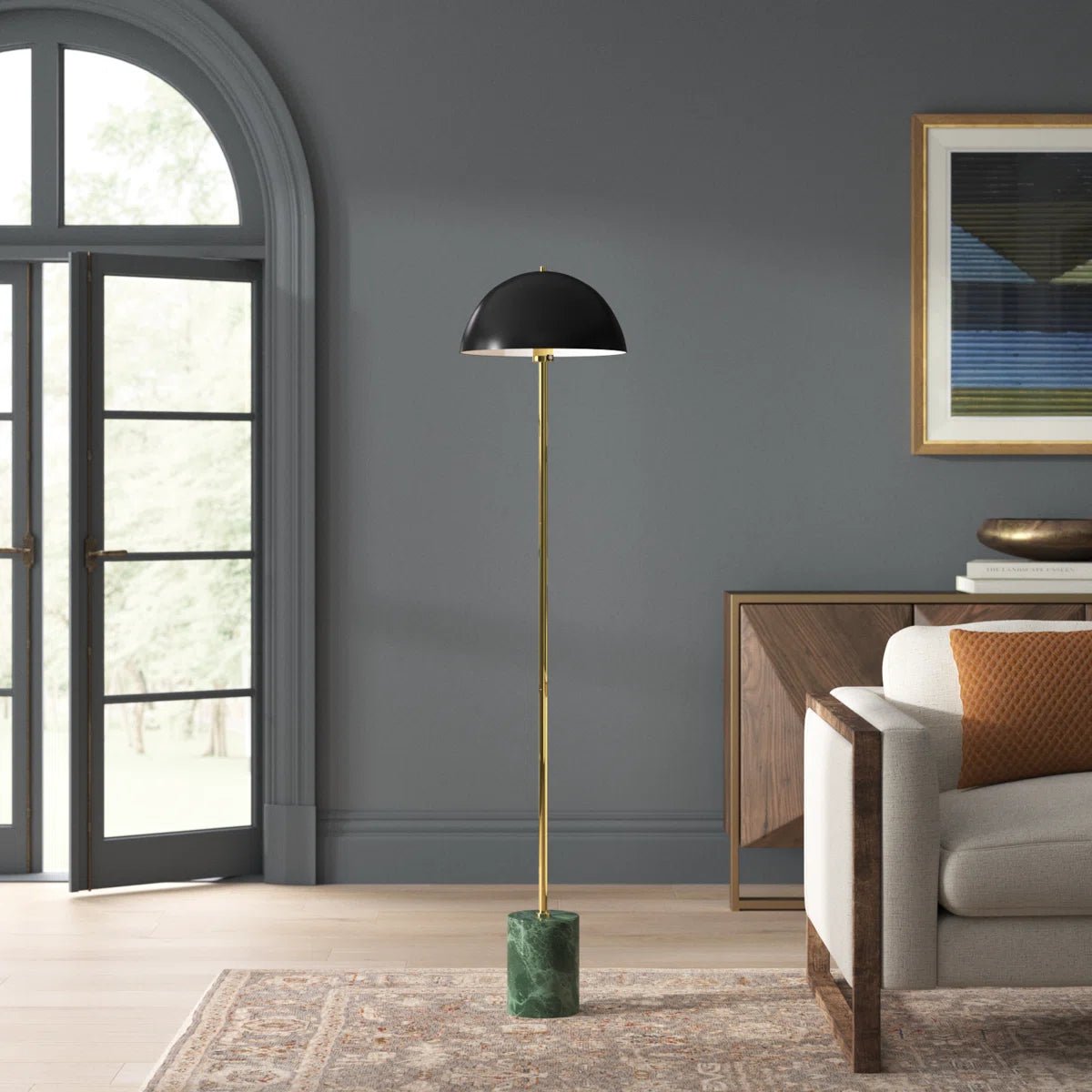 Isidore 61.5" Genuine Marble Floor Lamp - From Where - 