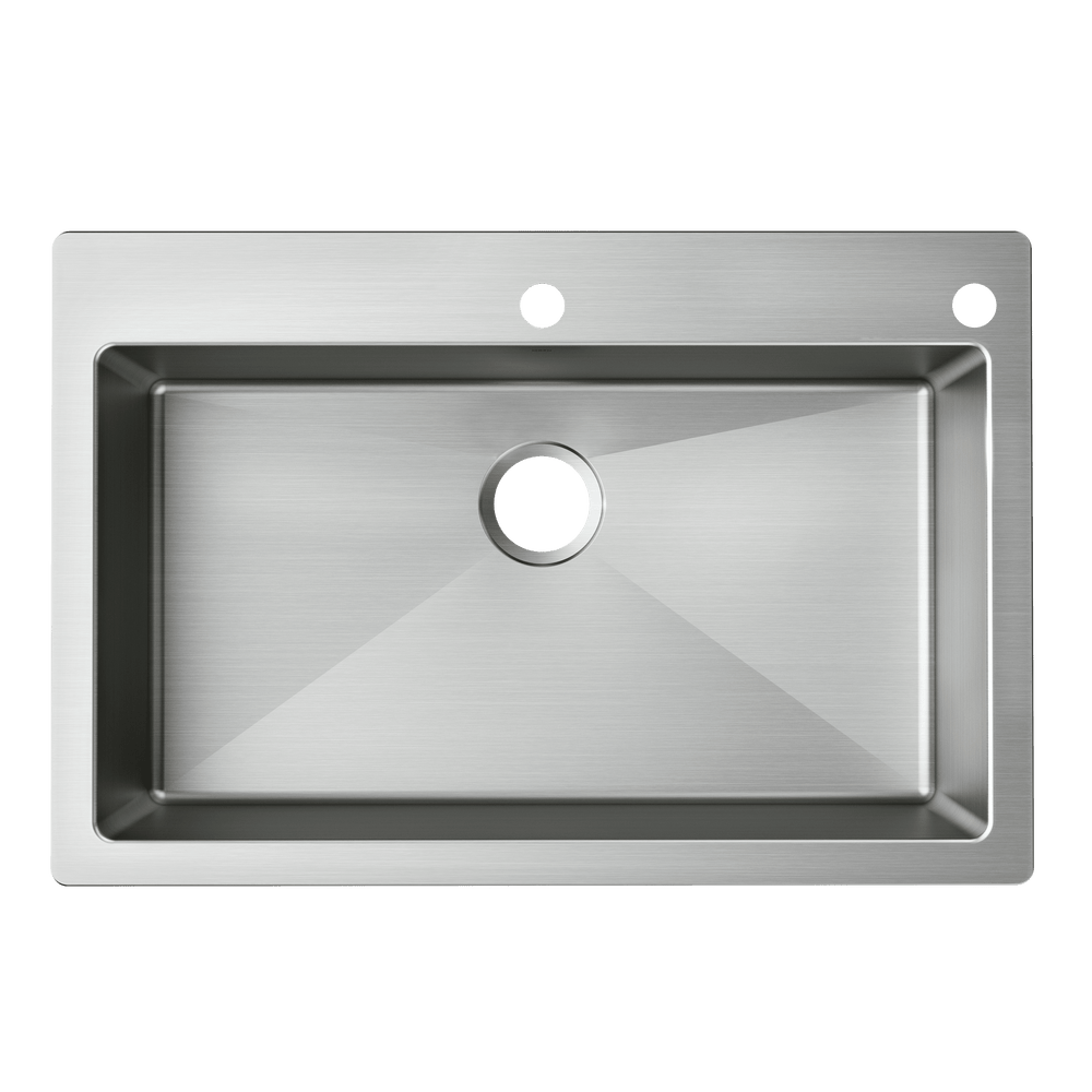 Islet 33"x22" Stainless Steel 18 - Gauge Single - Bowl Dual - Mount Sink - From Where Finds - 