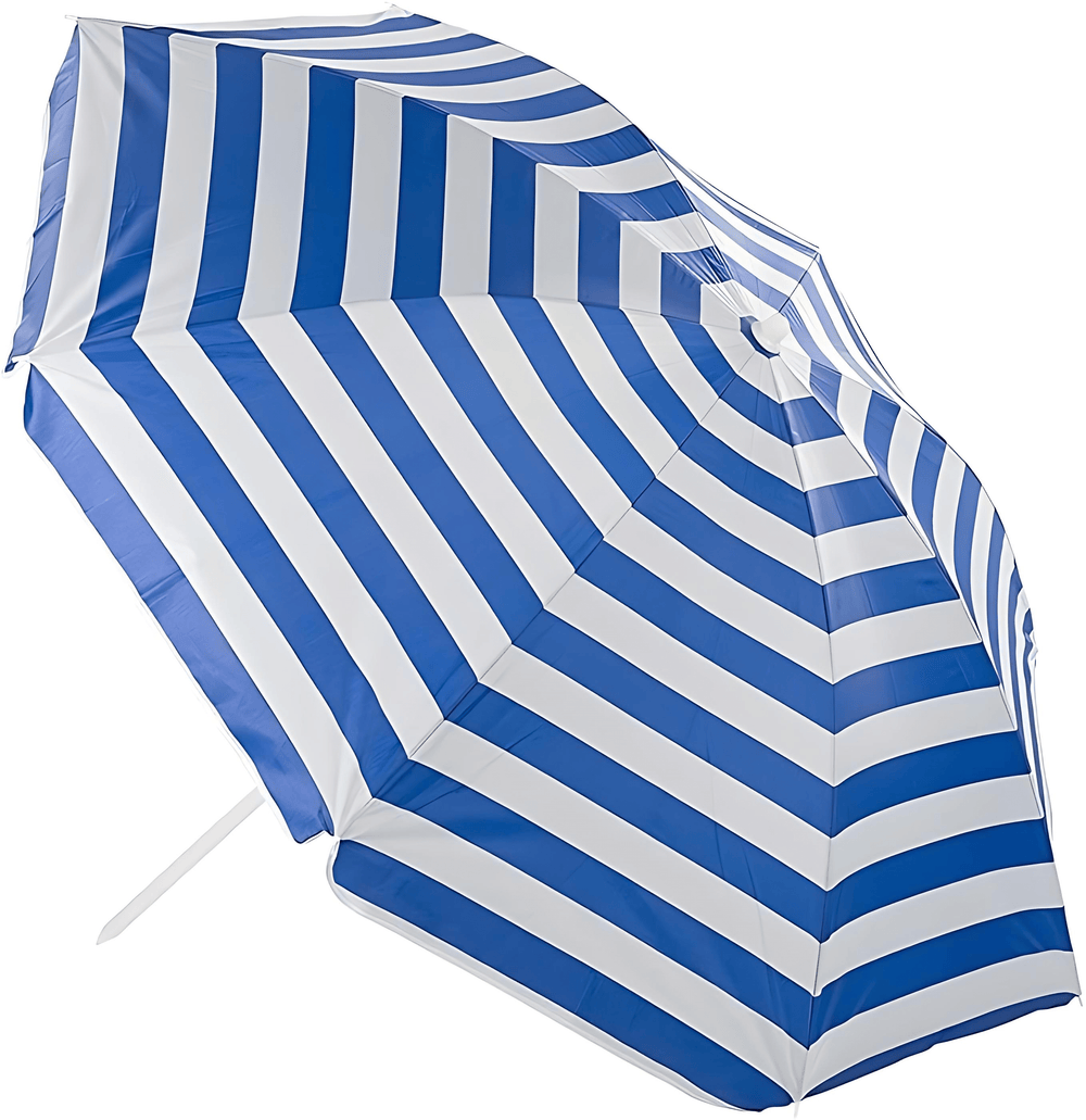 Italian Blue and White 6' Pole Umbrella - From Where - 