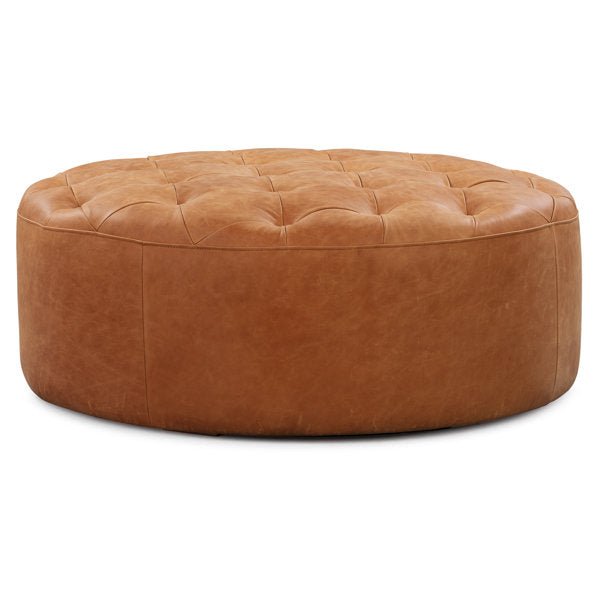 Italian Leather Ottoman - From Where - 