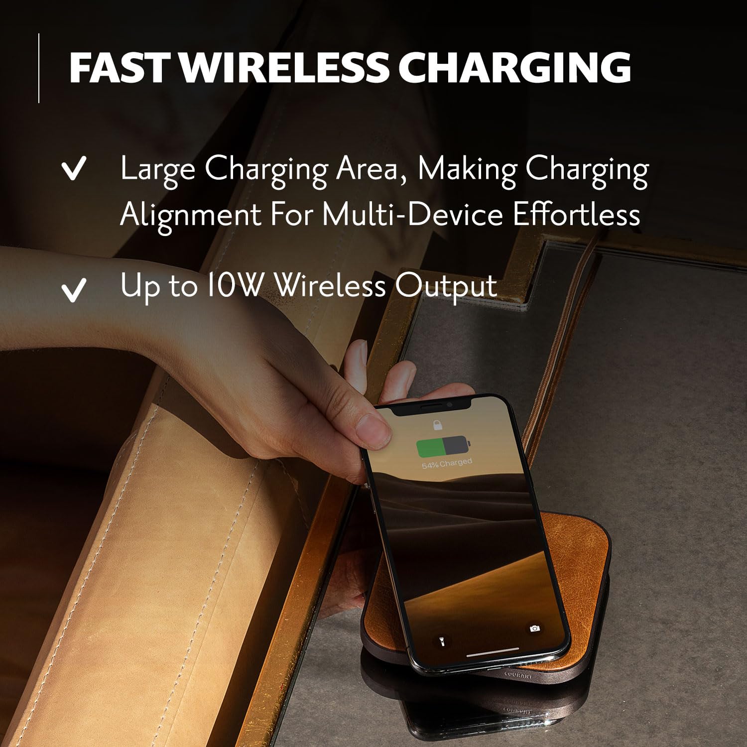 Italian Leather Wireless Charging Pad - From Where - 