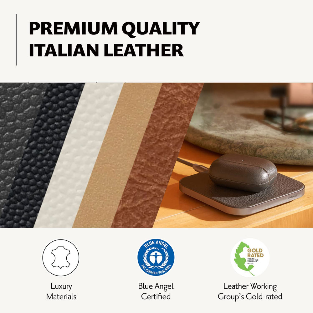 Italian Leather Wireless Charging Pad - From Where - 