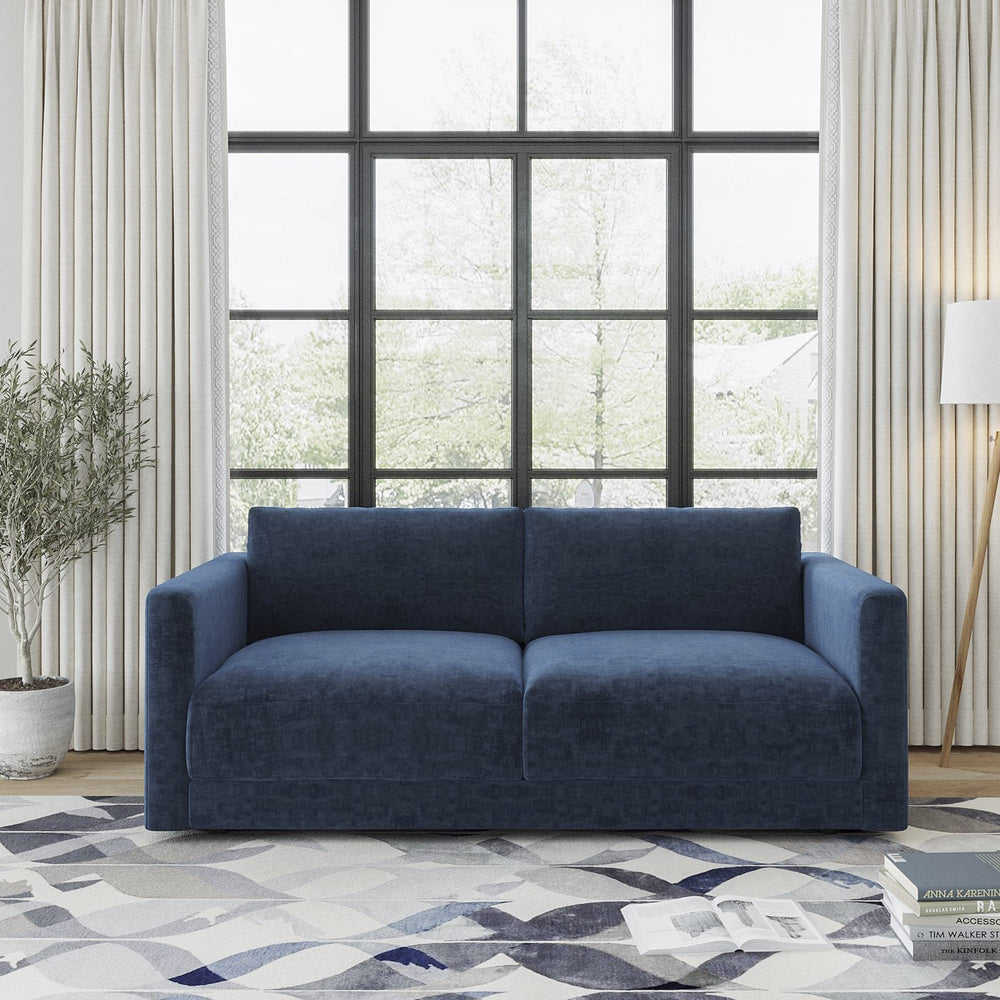 Italian Quality Sofa in Navy Blue - From Where - 
