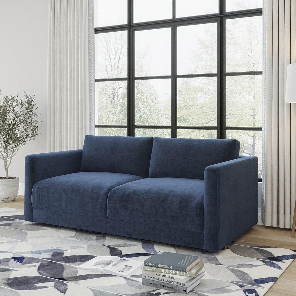 Italian Quality Sofa in Navy Blue - From Where - 