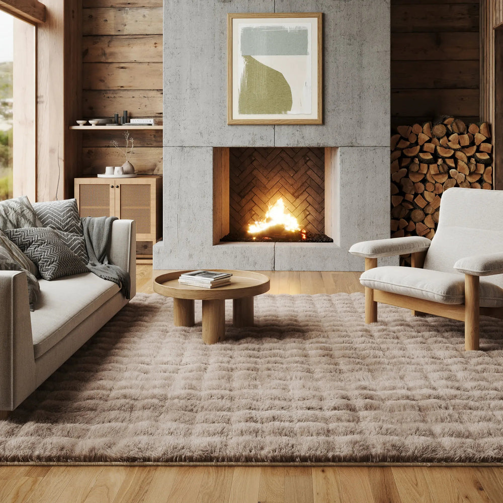 Ivana Checkered Plush Cloud Washable Rug - From Where Finds - 