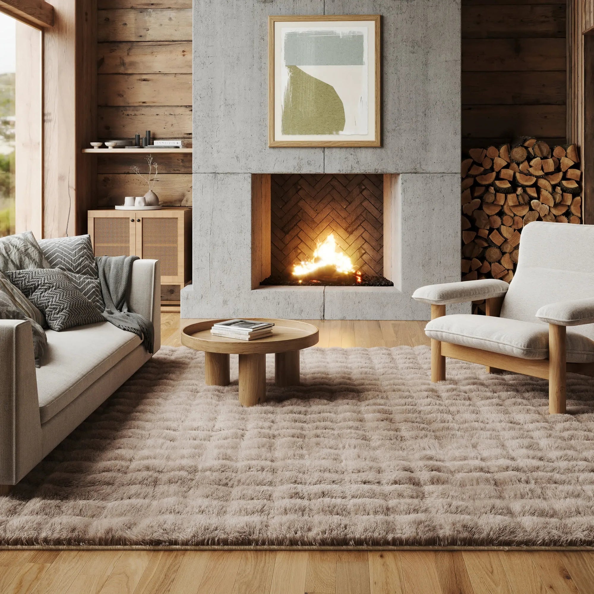 Ivana Checkered Plush Cloud Washable Rug - From Where Finds - 