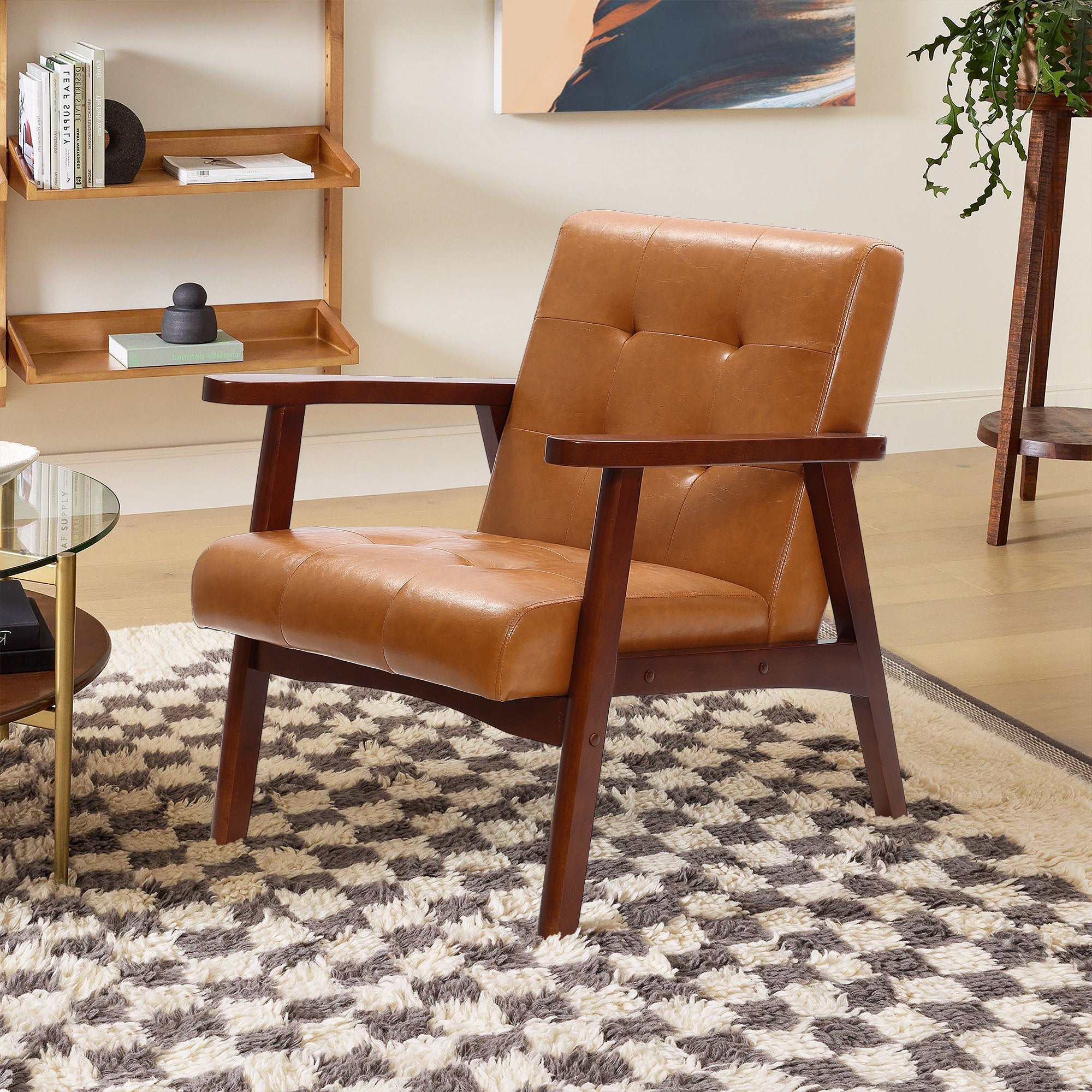 Jacier Faux Leather Upholstered Armchair - From Where - 