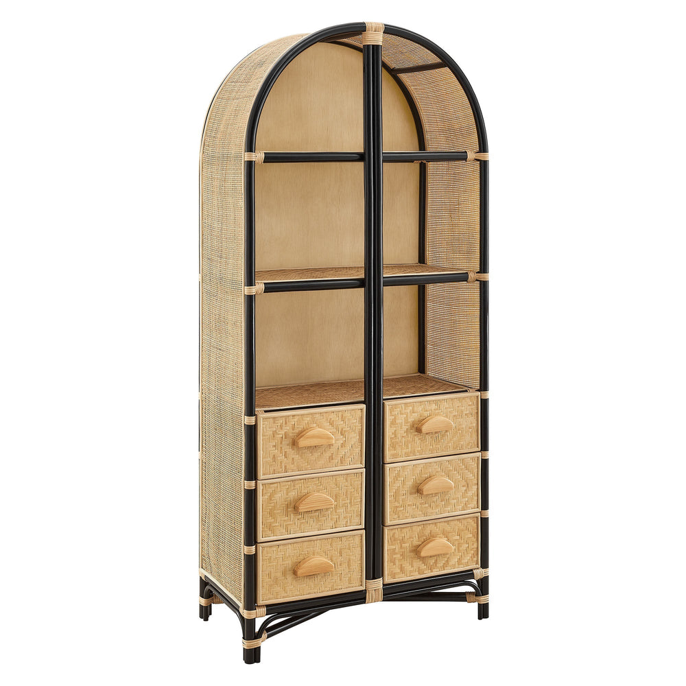 Jane 71" Arched Rattan Bookshelf - From Where Finds - 