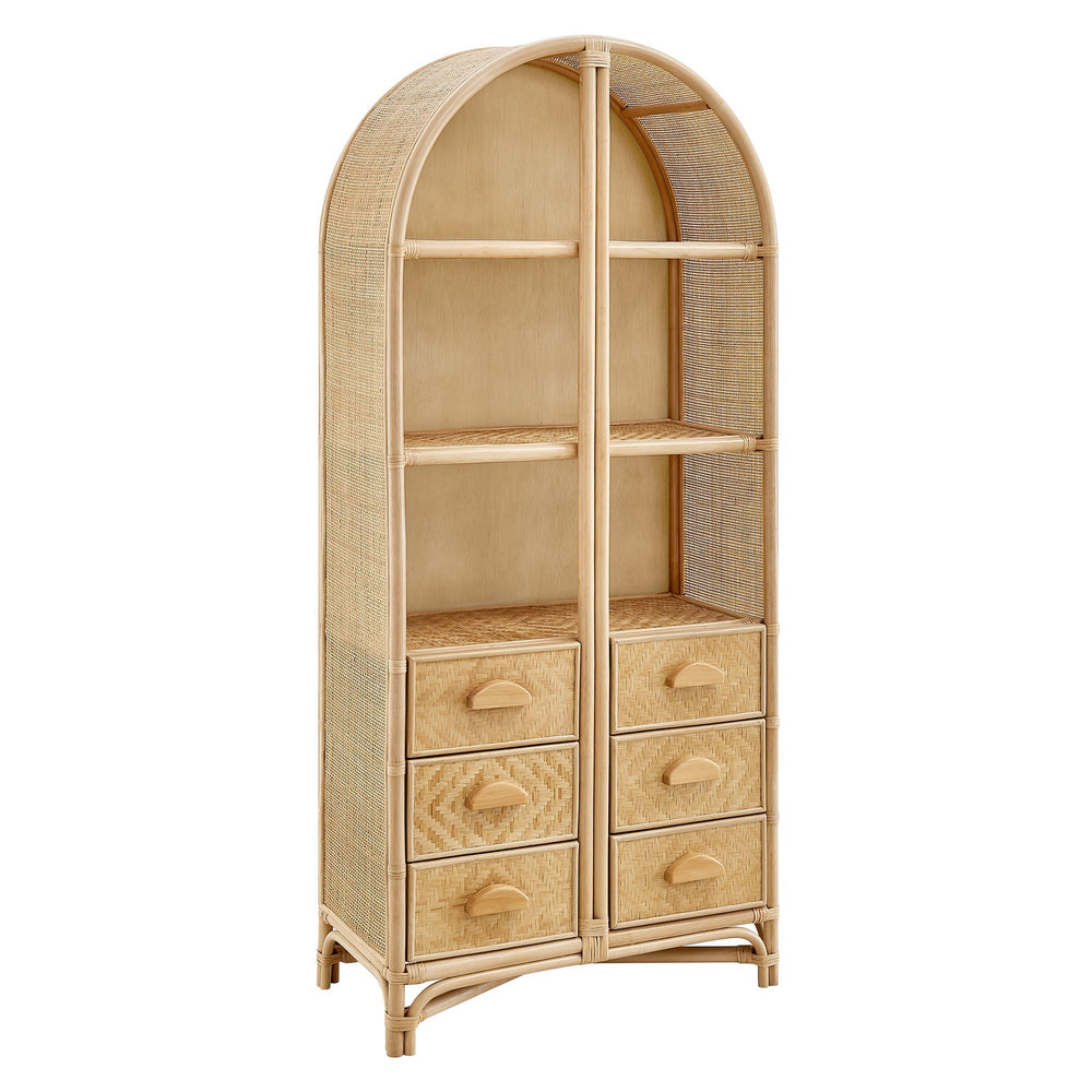 Jane 71" Arched Rattan Bookshelf - From Where Finds - 