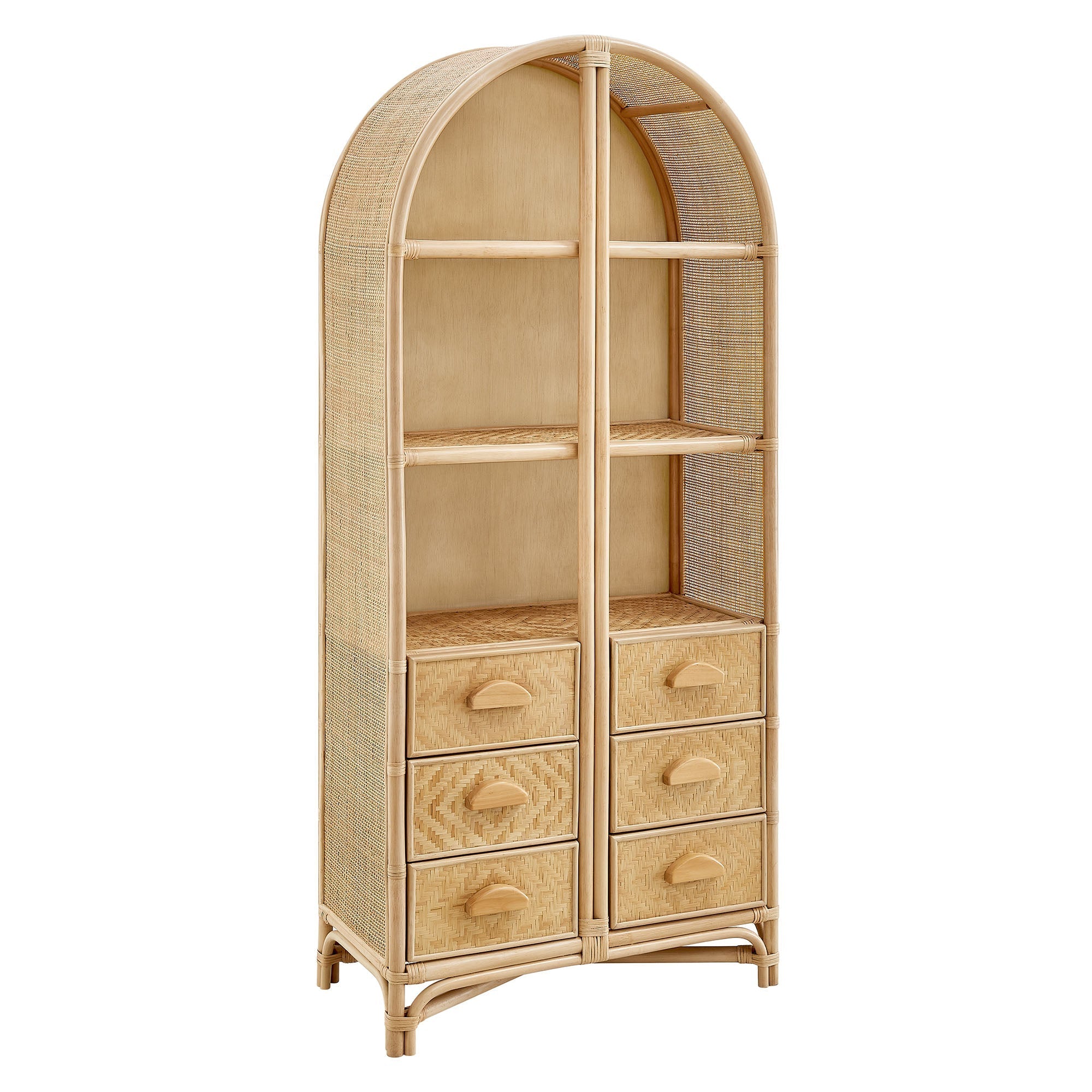 Jane 71" Arched Rattan Bookshelf - From Where Finds - 