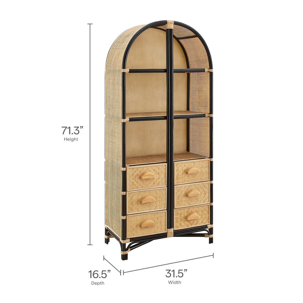 Jane 71" Arched Rattan Bookshelf - From Where Finds - 