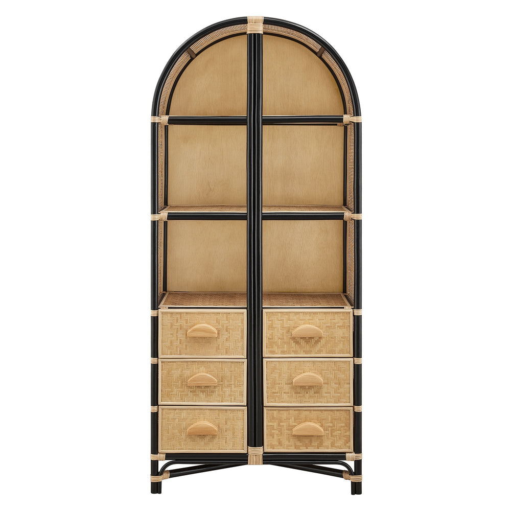 Jane 71" Arched Rattan Bookshelf - From Where Finds - 