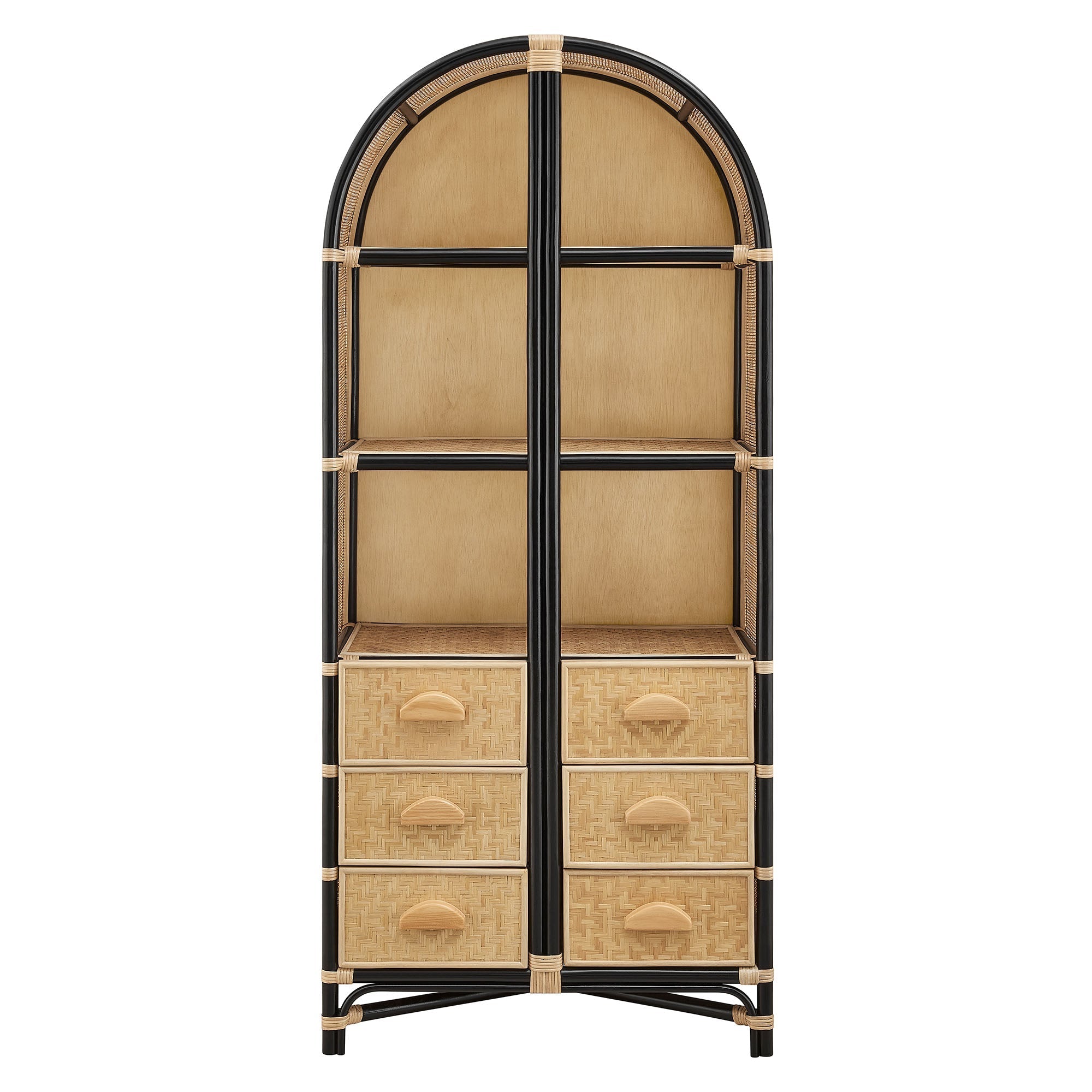Jane 71" Arched Rattan Bookshelf - From Where Finds - 