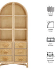 Jane 71" Arched Rattan Bookshelf - From Where Finds - 