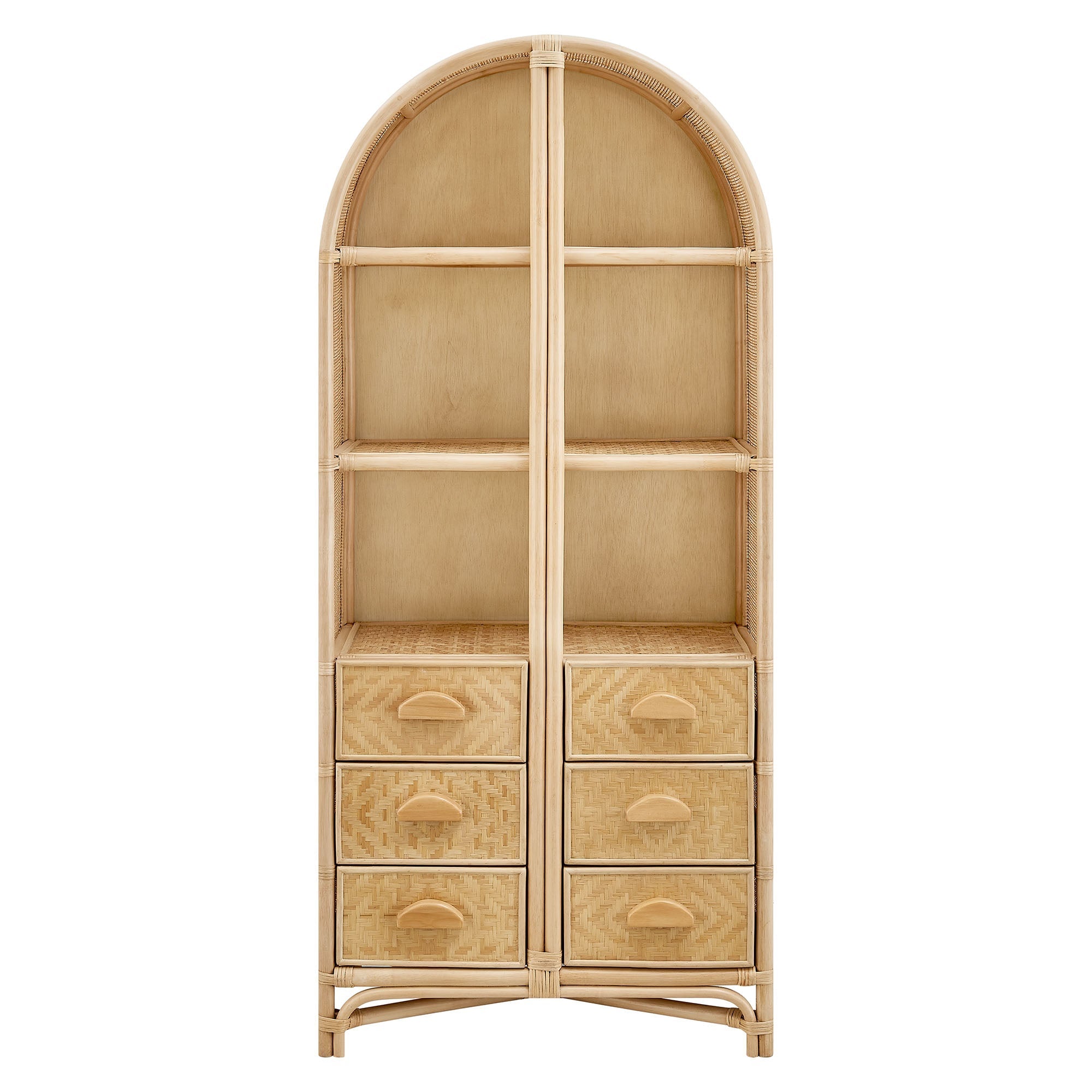 Jane 71" Arched Rattan Bookshelf - From Where Finds - 