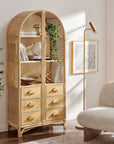 Jane 71" Arched Rattan Bookshelf - From Where Finds - 