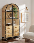 Jane 71" Arched Rattan Bookshelf - From Where Finds - 