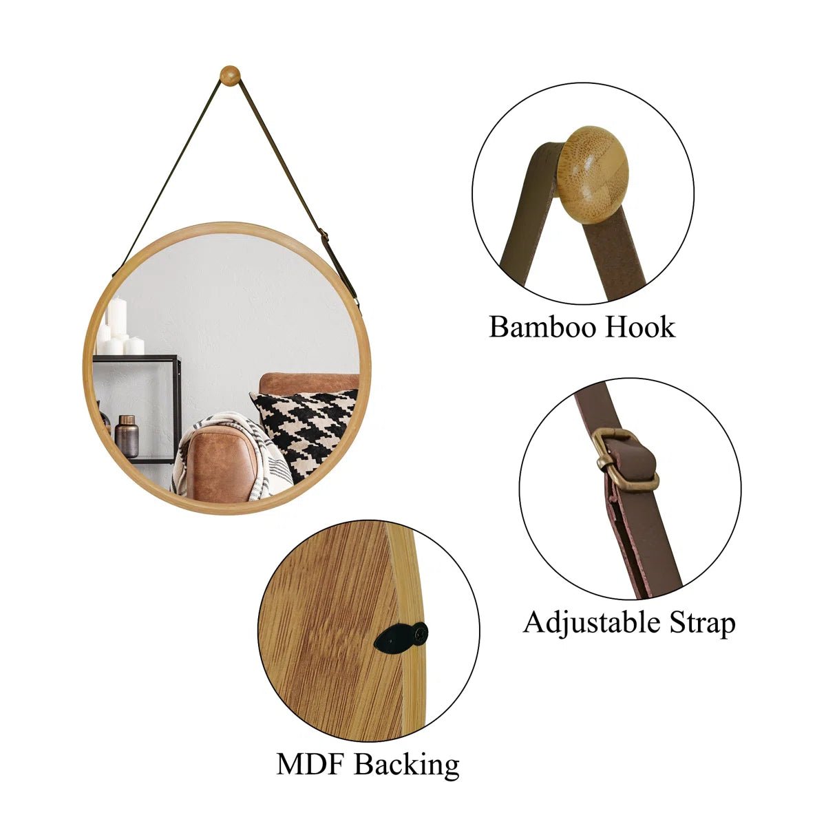 Jeffrey Wood Flat Wall Mirror - From Where - 
