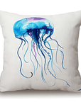 Jellyfish Watercolor Throw Pillow Cover - From Where - 
