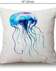Jellyfish Watercolor Throw Pillow Cover - From Where - 