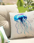 Jellyfish Watercolor Throw Pillow Cover - From Where - 