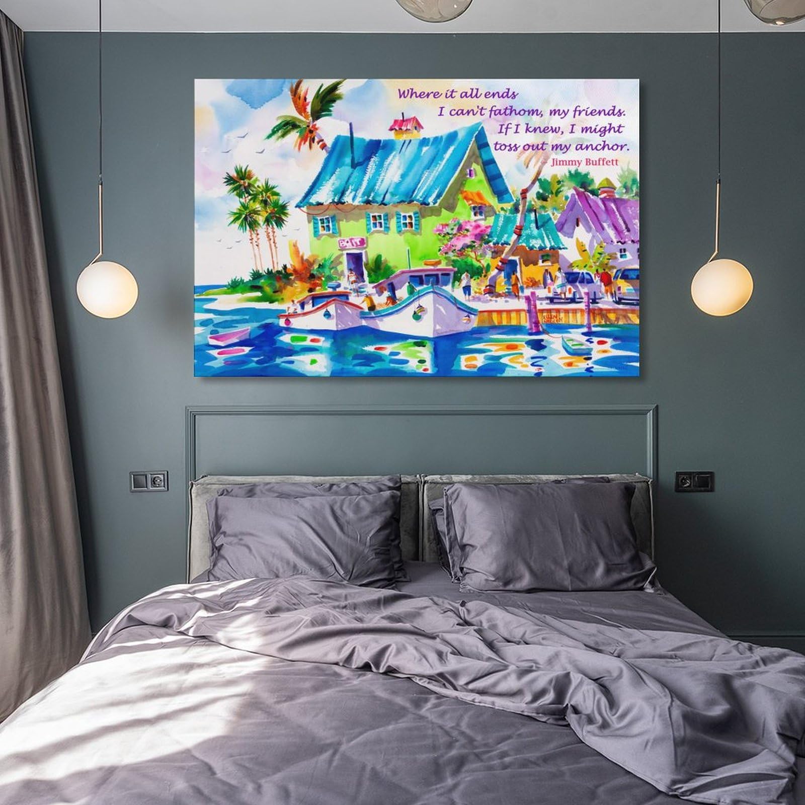 Jimmy Buffett Quotes Tropical Beach Art - From Where - 