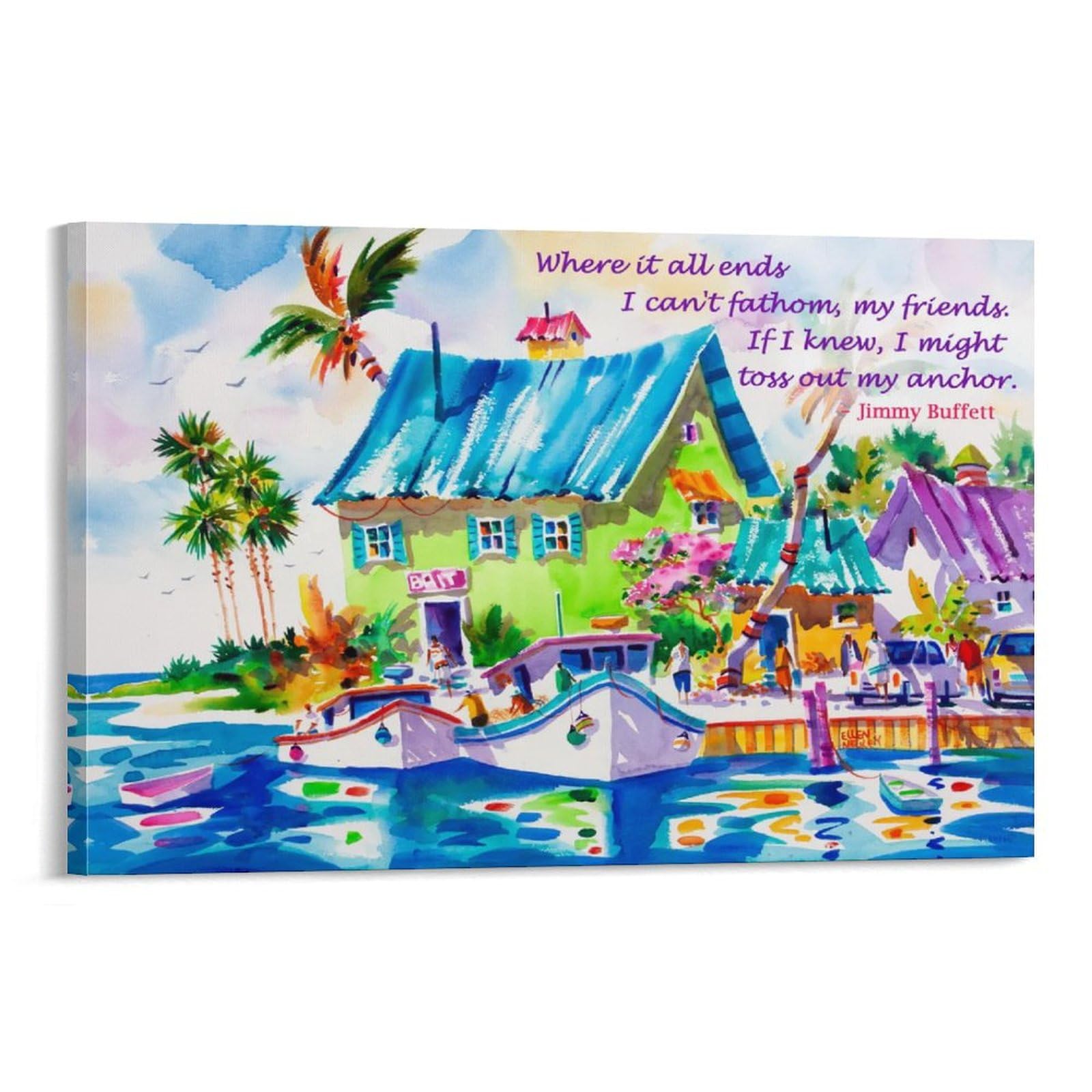 Jimmy Buffett Quotes Tropical Beach Art - From Where - 
