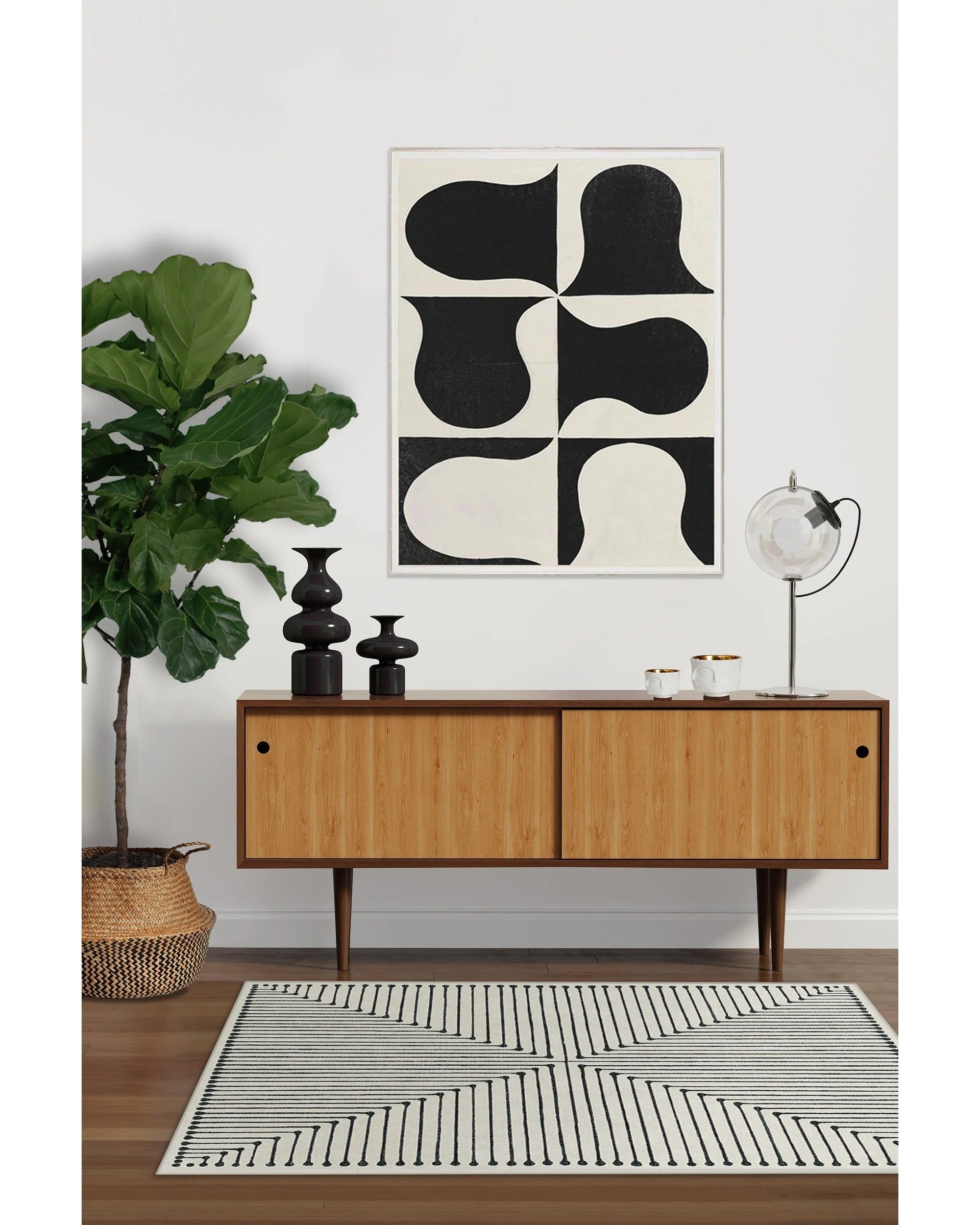 Jonathan Adler Inkdrop Black & Ivory Rug - From Where - 