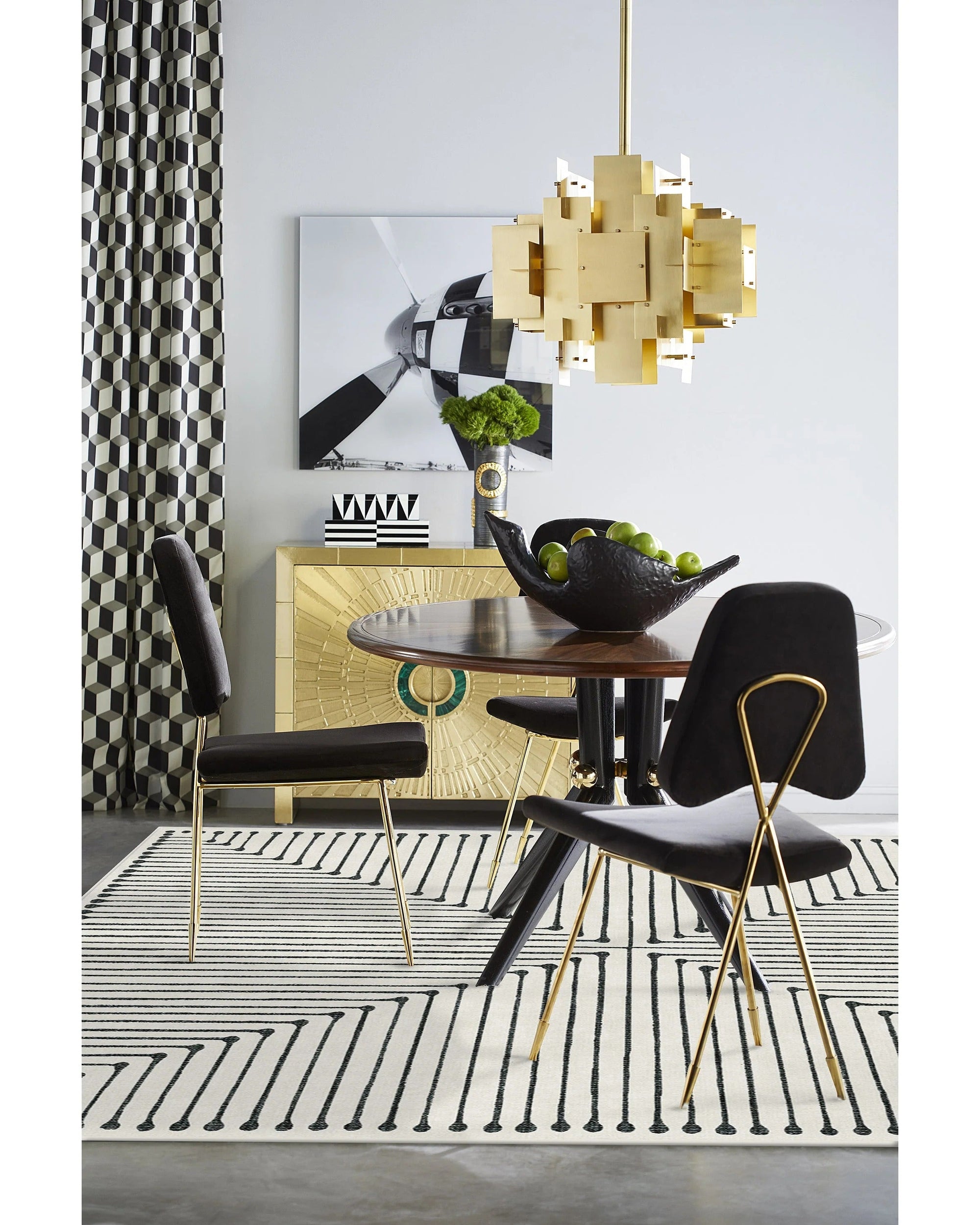Jonathan Adler Inkdrop Black & Ivory Rug - From Where - 