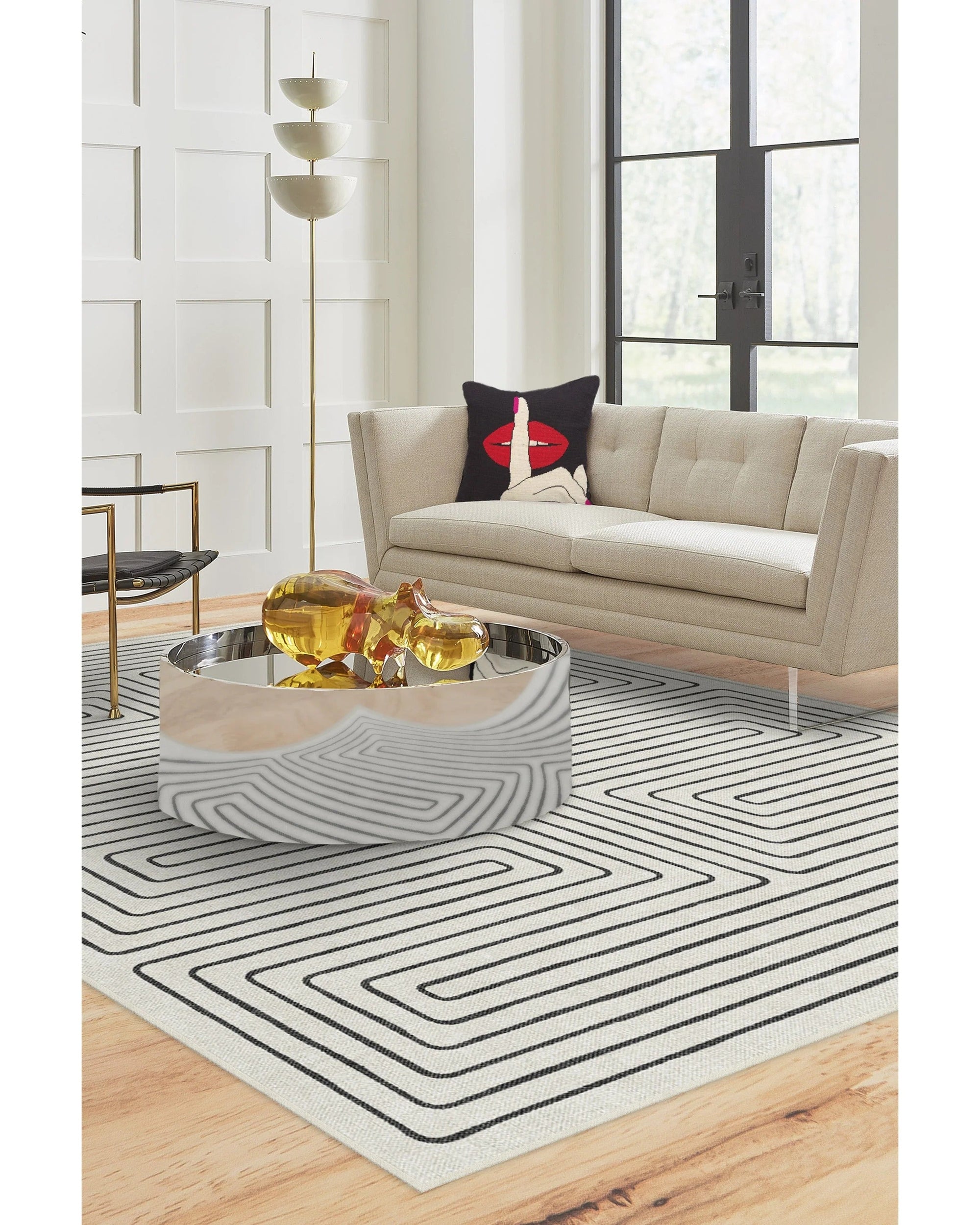 Jonathan Adler Labyrinth Black & Ivory Rug - From Where - 