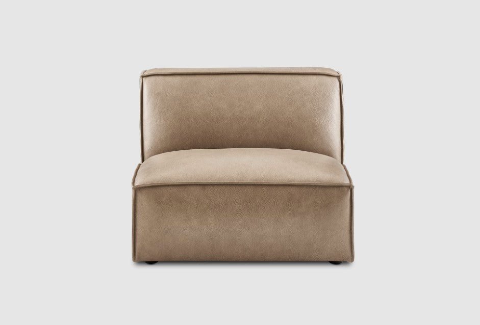 Jonathan Leather Armless Sofa - From Where Finds -