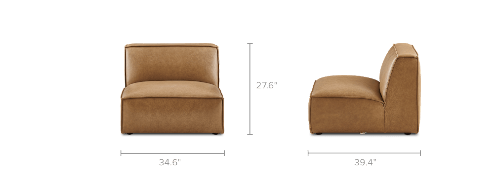Jonathan Leather Armless Sofa - From Where Finds -