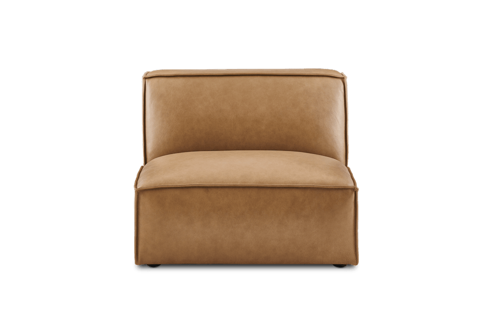 Jonathan Leather Armless Sofa - From Where Finds -