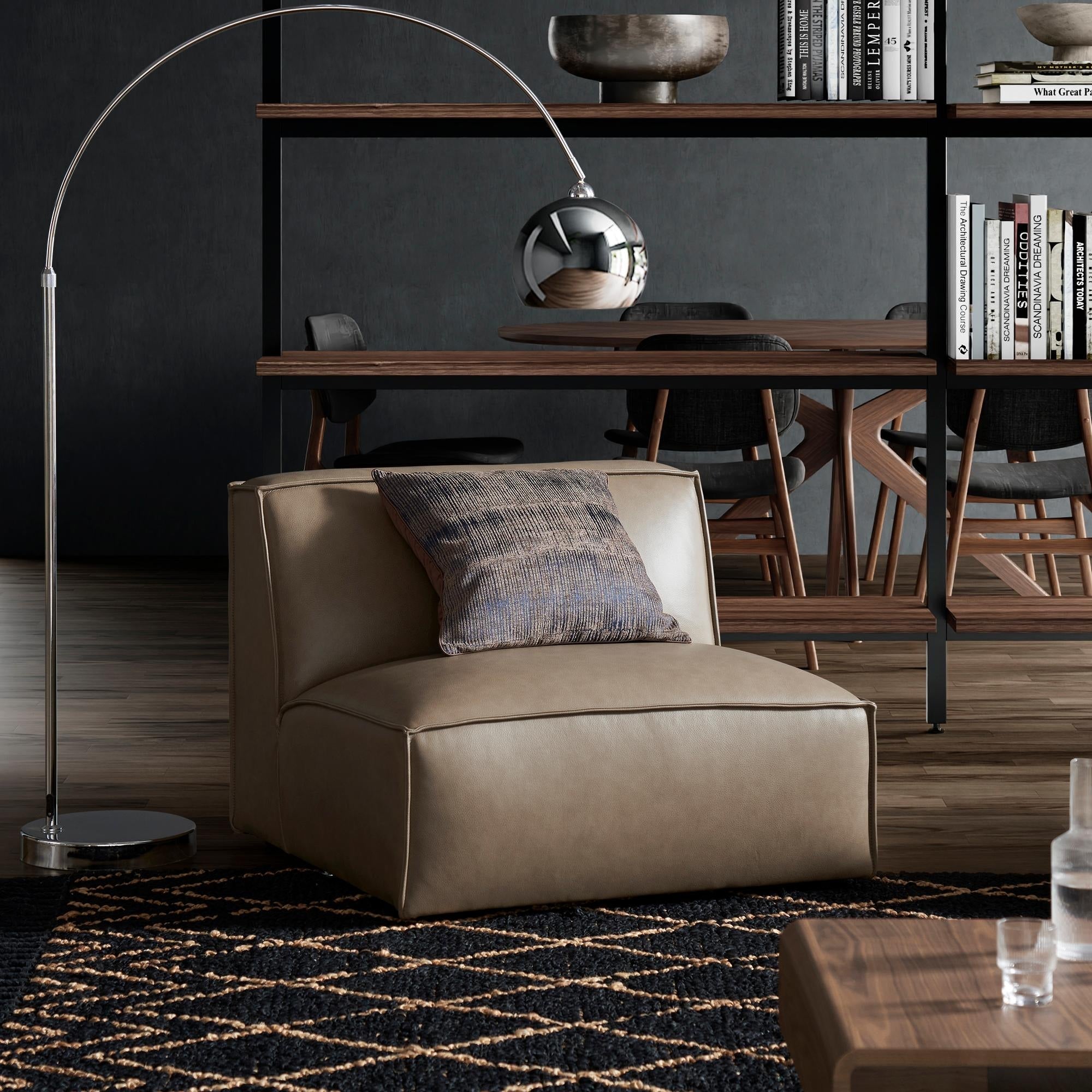 Jonathan Leather Armless Sofa - From Where Finds -