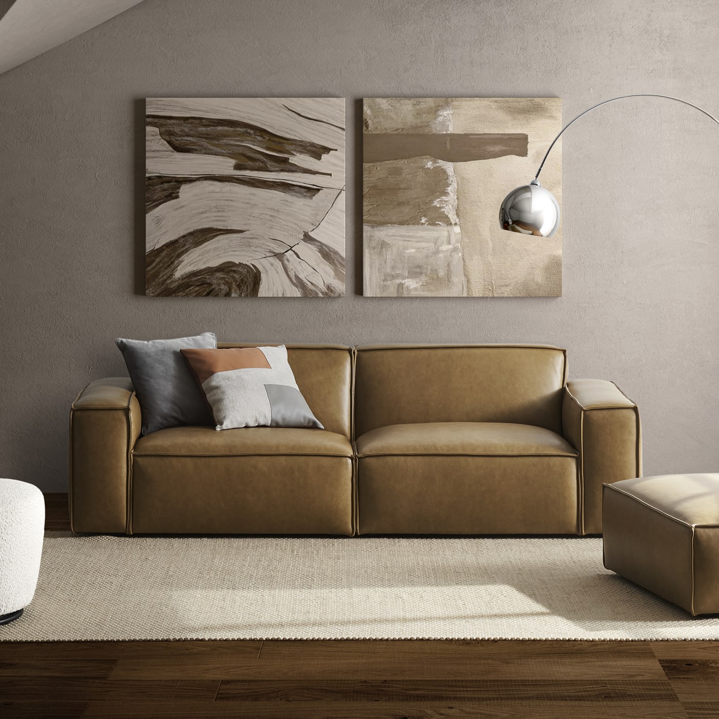 Jonathan Leather Sofa - From Where Finds -