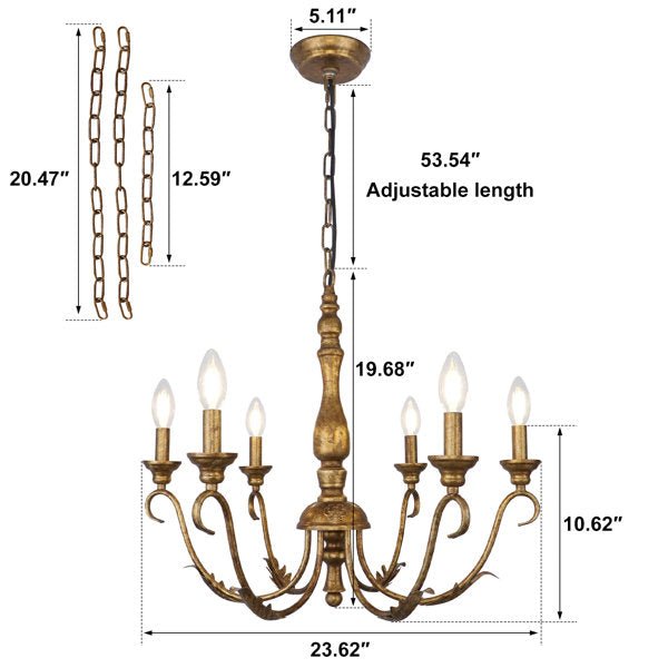 Josuel 6 - Light Dimmable Classic Chandelier - From Where - 