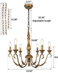 Josuel 6 - Light Dimmable Classic Chandelier - From Where - 