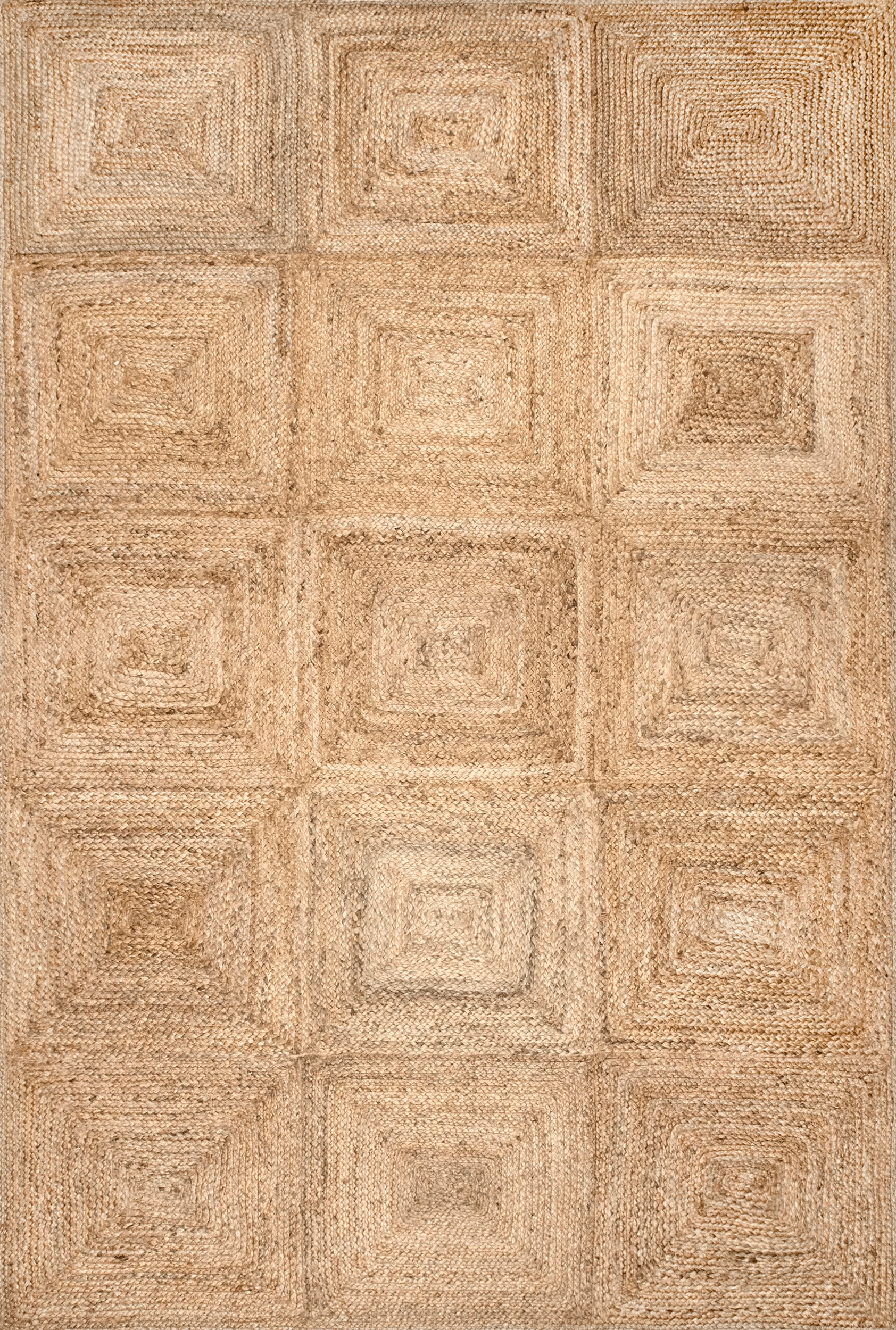 Juniper Jute Tiled Rug | Natural - From Where - 