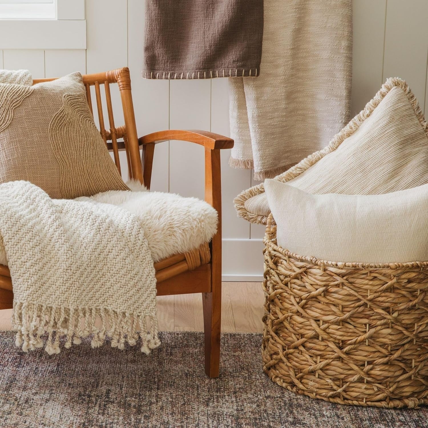 Jute Terrain Throw Pillow with Insert - From Where Finds - 