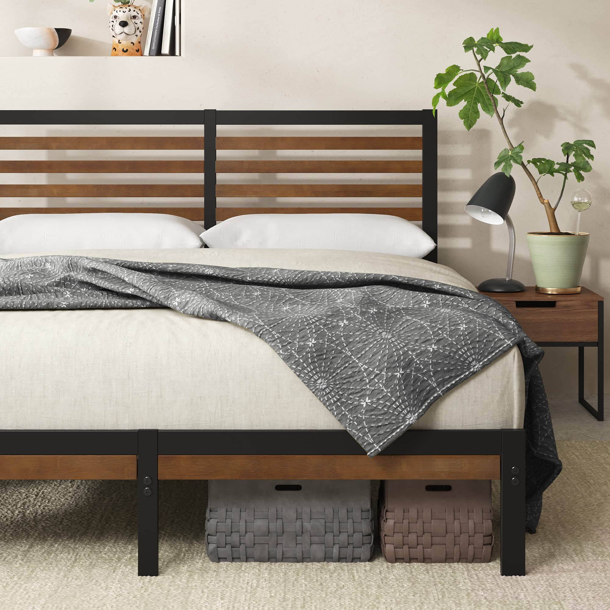 Kai Bamboo and Metal Platform Bed Frame - From Where Finds - 