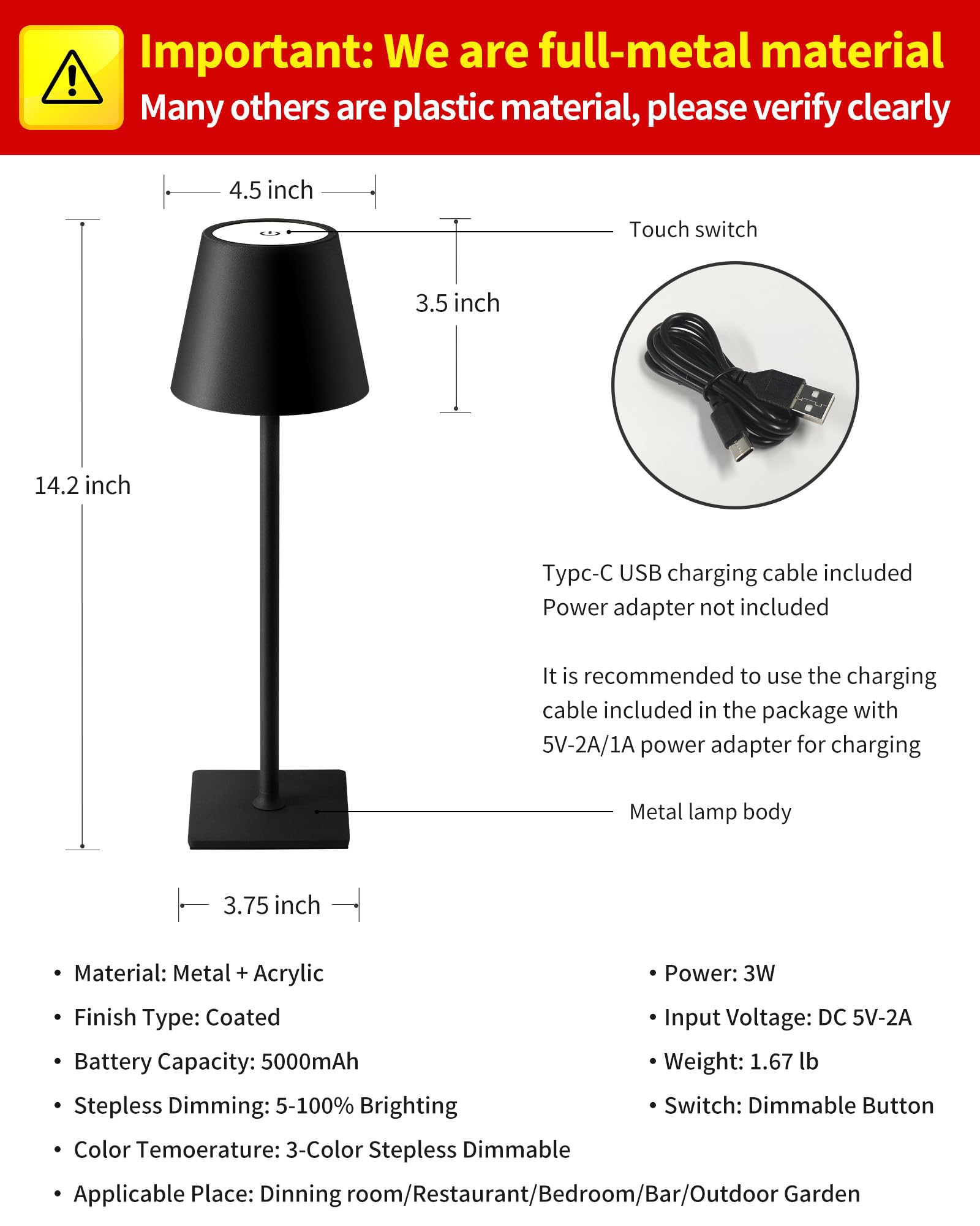 KDG 2 - Pack Cordless LED Table Lamps - From Where - 