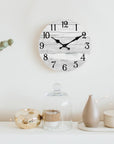 KECYET Wall Clock Battery Operated 10 Inch Gray Silent Non Ticking Country Rustic Design Vintage Retro Decorative for Bathroom Kitchen Living Room Bedroom - From Where - 