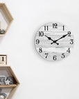 KECYET Wall Clock Battery Operated 10 Inch Gray Silent Non Ticking Country Rustic Design Vintage Retro Decorative for Bathroom Kitchen Living Room Bedroom - From Where - 