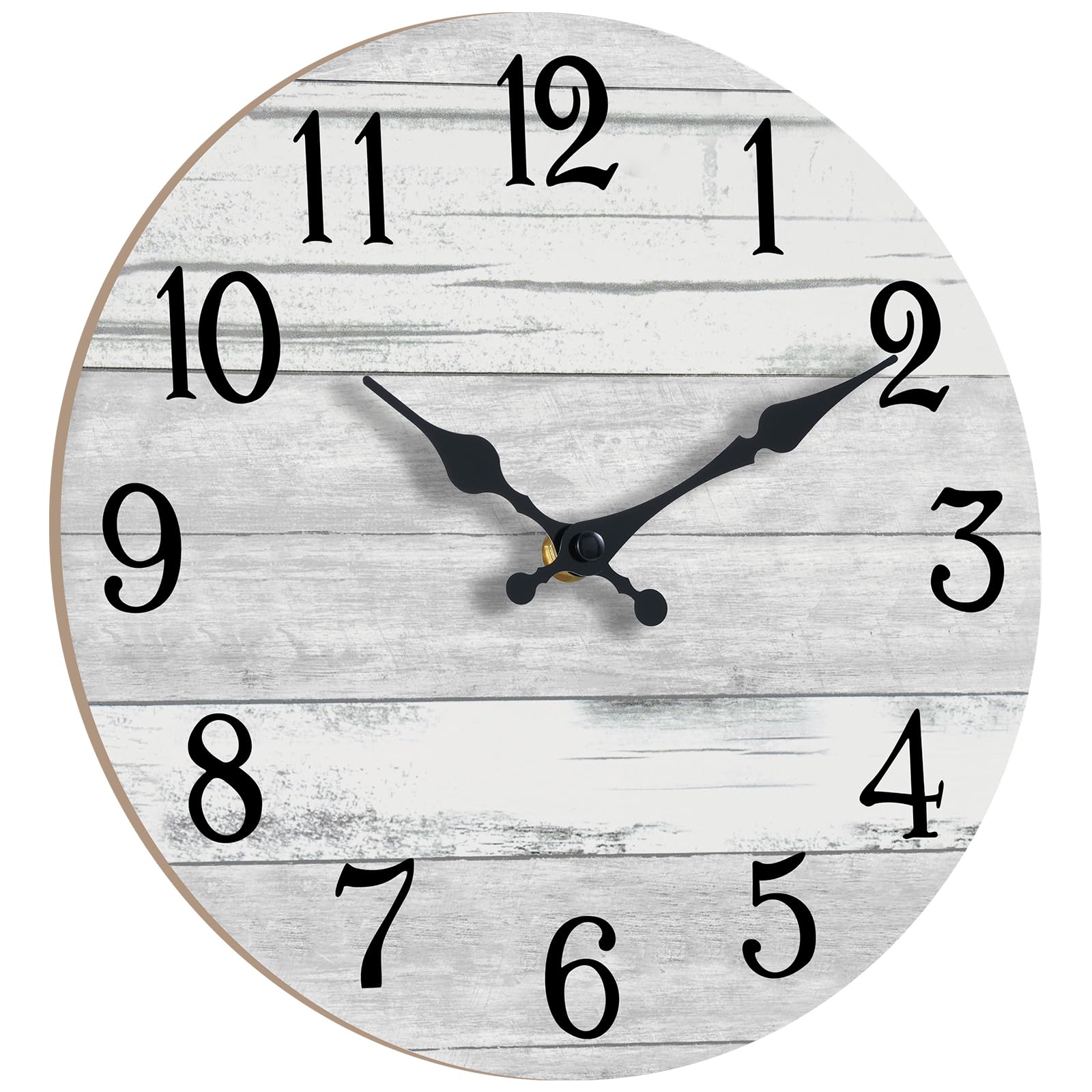 KECYET Wall Clock Battery Operated 10 Inch Gray Silent Non Ticking Country Rustic Design Vintage Retro Decorative for Bathroom Kitchen Living Room Bedroom - From Where - 