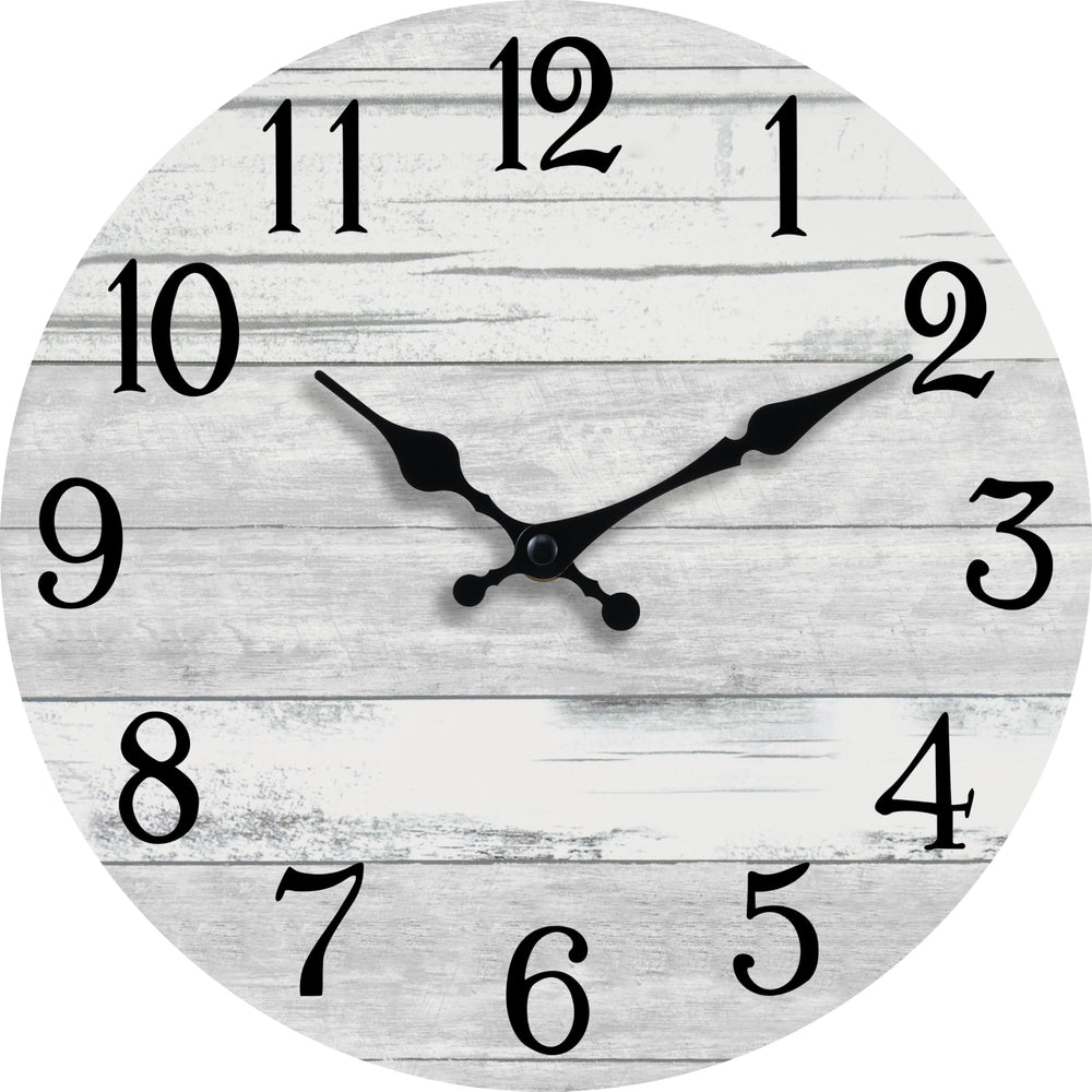 KECYET Wall Clock Battery Operated 10 Inch Gray Silent Non Ticking Country Rustic Design Vintage Retro Decorative for Bathroom Kitchen Living Room Bedroom - From Where - 