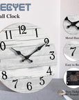 KECYET Wall Clock Battery Operated 10 Inch Gray Silent Non Ticking Country Rustic Design Vintage Retro Decorative for Bathroom Kitchen Living Room Bedroom - From Where - 