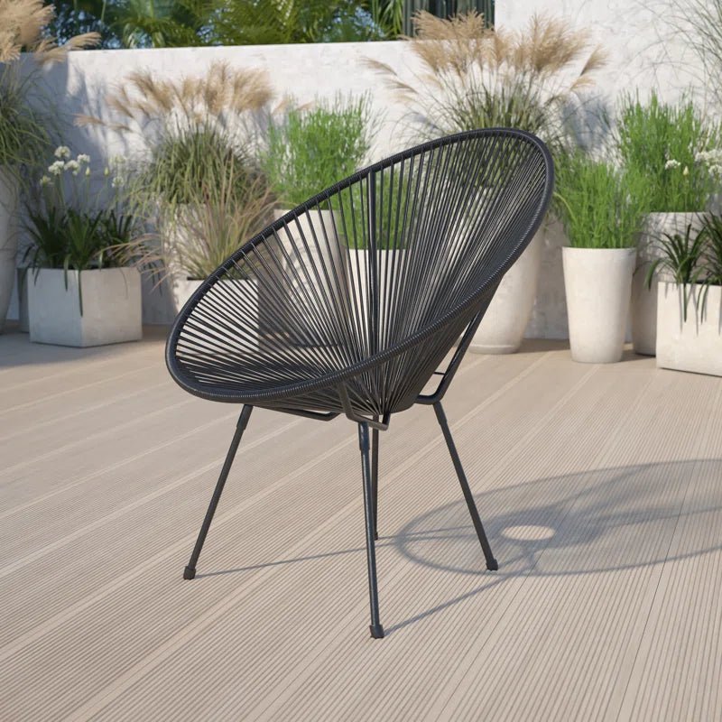 Kelleia Oval Woven Papasan Lounge Chair - From Where - 
