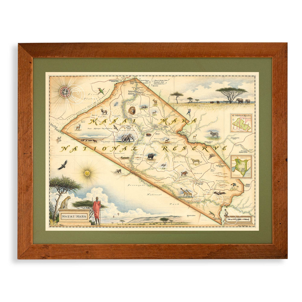 Kenya's Masai Mara National Reserve Hand - Drawn Map - From Where Finds - Map
