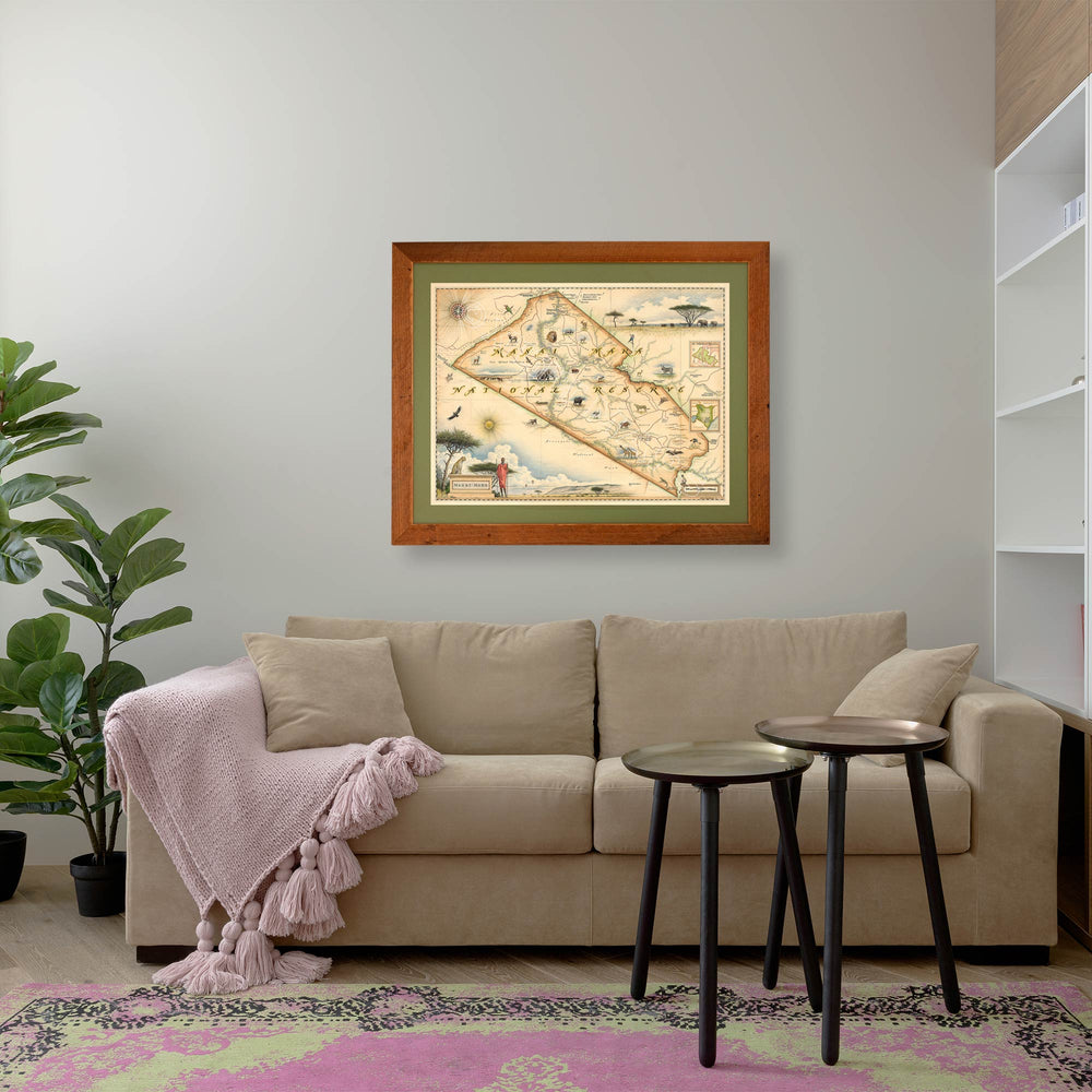 Kenya's Masai Mara National Reserve Hand - Drawn Map - From Where Finds - Map